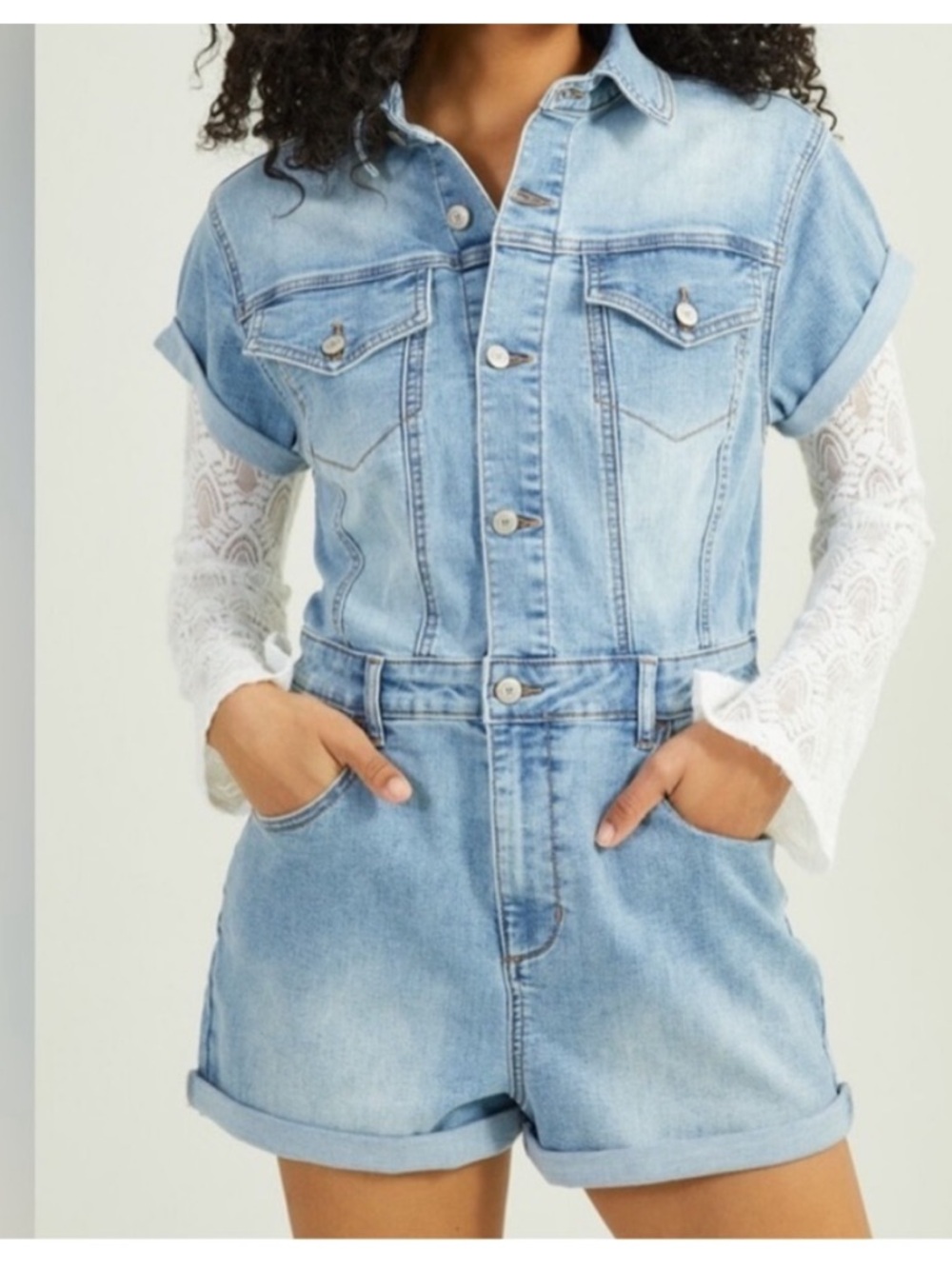Altar'd State‎ Denim Romper Size XS